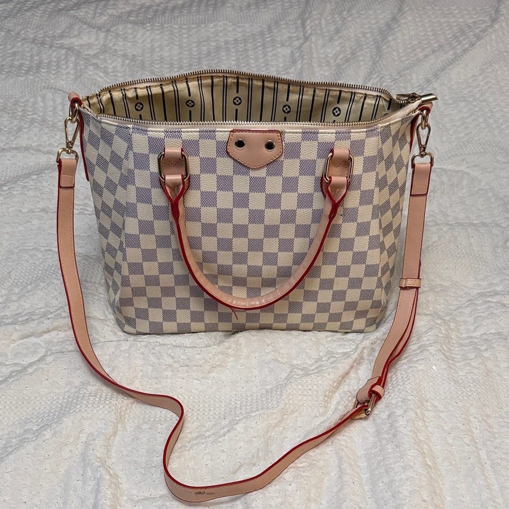 Checkered Beige Women's Bag
